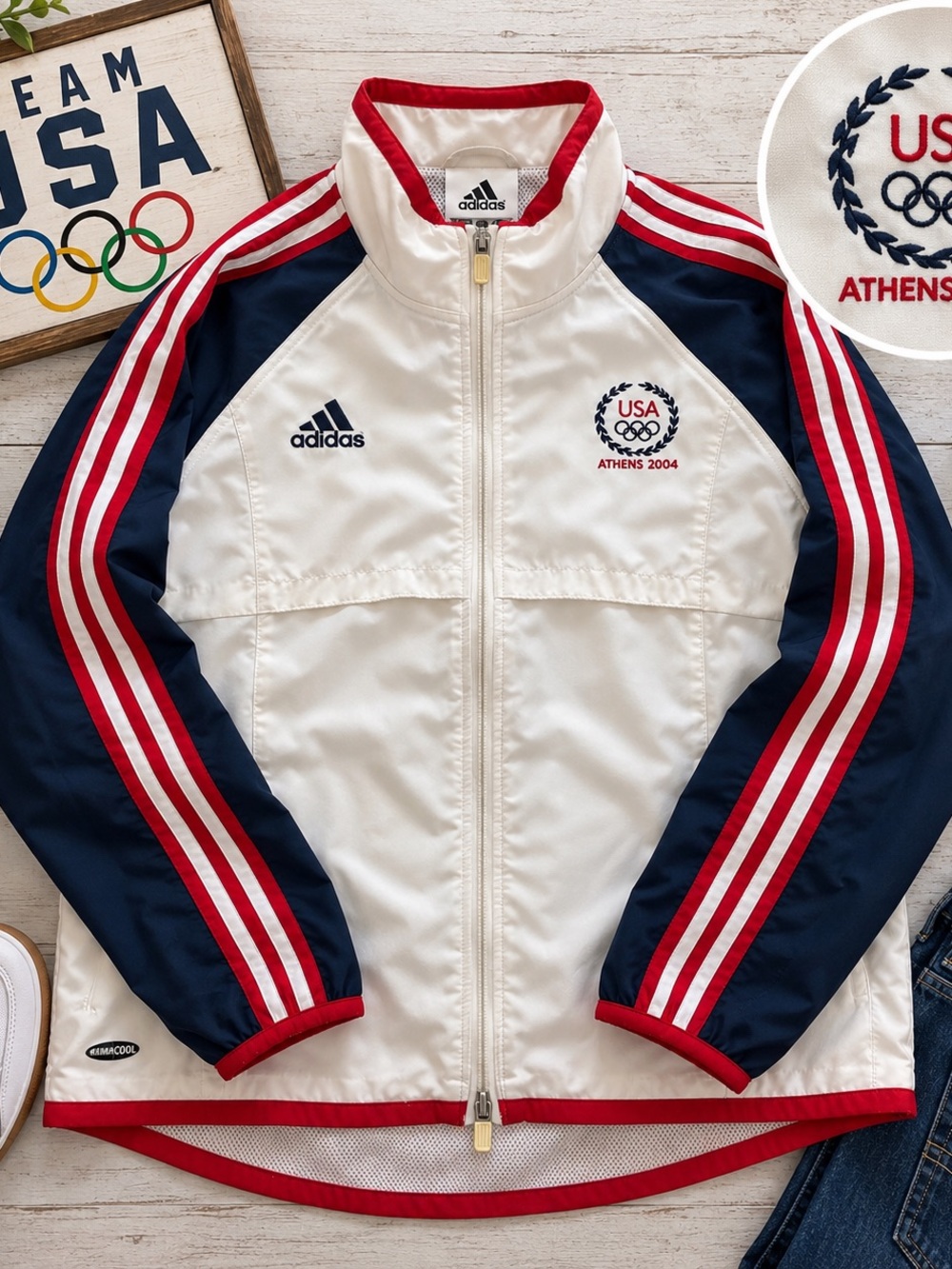 Vintage 2004 Adidas Team USA Athens Olympics ClimaCool Track Jacket USA Olympic